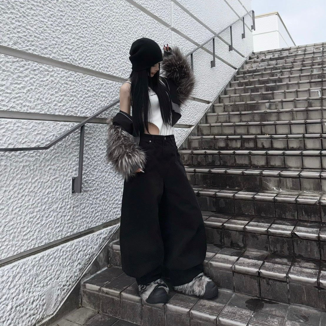 FB FUR JACKET - FAINTONE BLOOM