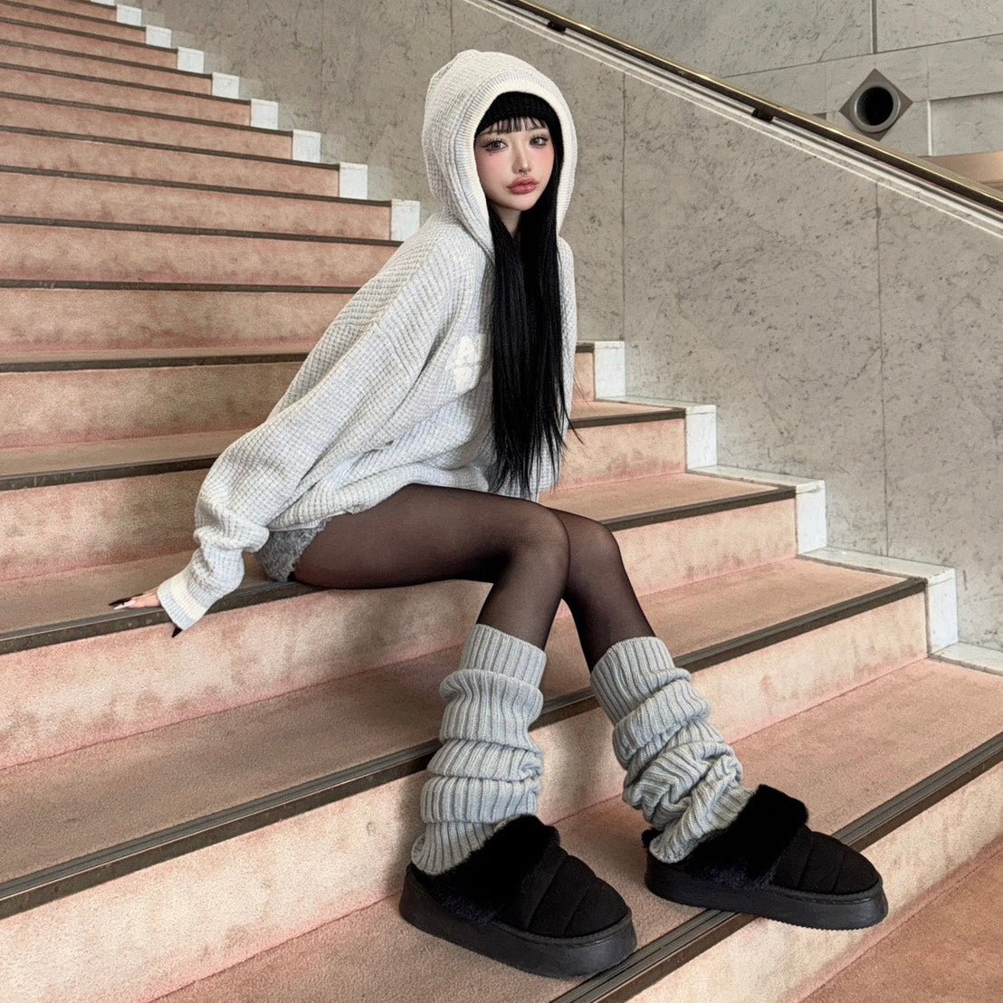 FAINTONE BLOOM KNIT HOODIE - FAINTONE BLOOM