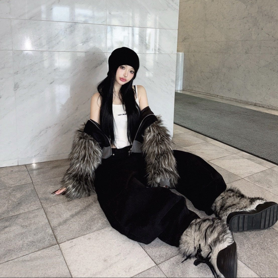 FB FUR JACKET - FAINTONE BLOOM