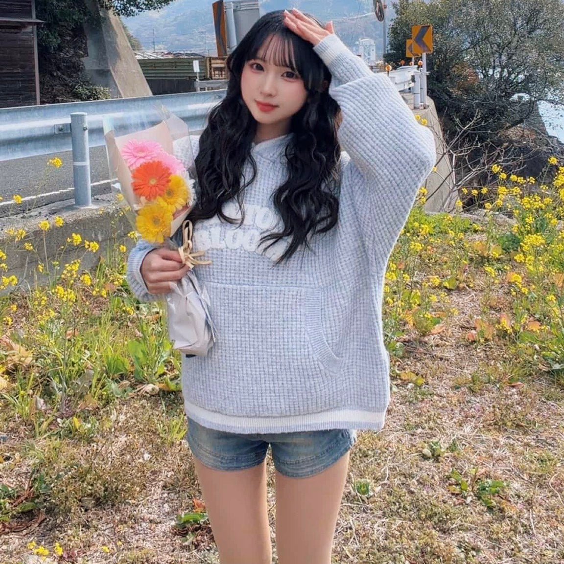 FAINTONE BLOOM KNIT HOODIE - FAINTONE BLOOM